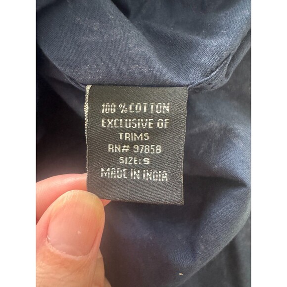 Smash Mens Shirt Small Button Up Blue Bamboo Print Long Sleeve Flip Cuffs RP $75 - Picture 6 of 9